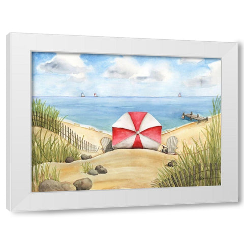 Beach Bliss White Modern Wood Framed Art Print by Halm, Carol