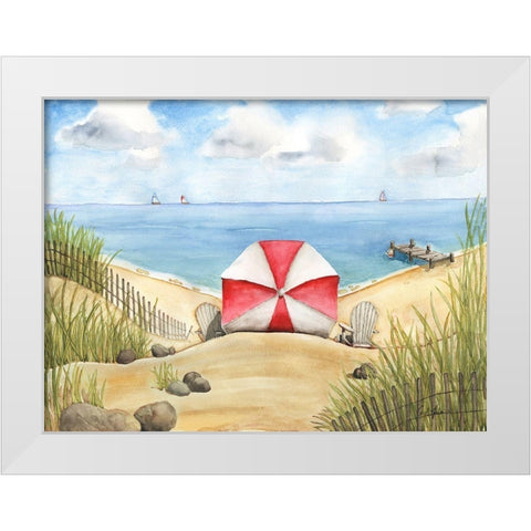 Beach Bliss White Modern Wood Framed Art Print by Halm, Carol