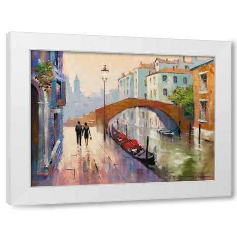 Venice Twilight White Modern Wood Framed Art Print by Orme, E. Anthony
