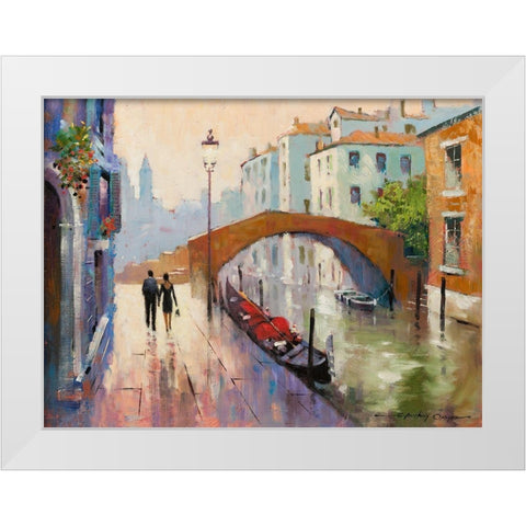 Venice Twilight White Modern Wood Framed Art Print by Orme, E. Anthony