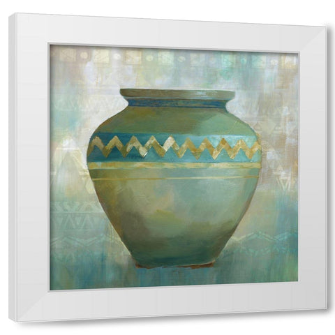 Jade Vessel White Modern Wood Framed Art Print by Nan