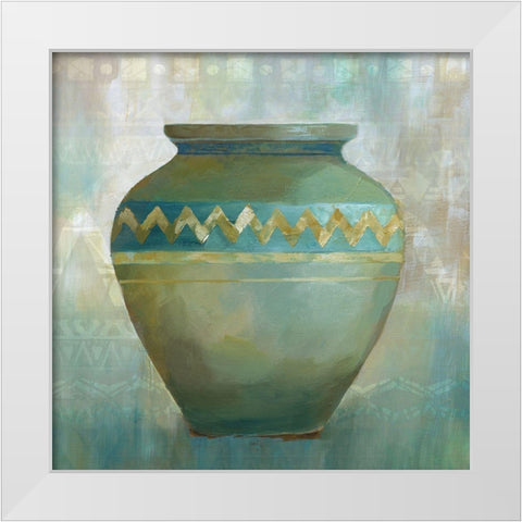 Jade Vessel White Modern Wood Framed Art Print by Nan