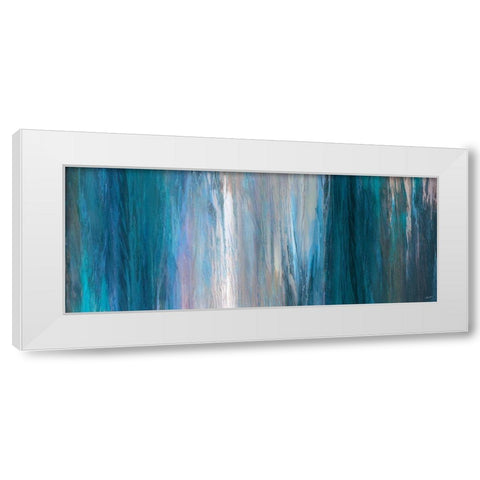 Falling Blue White Modern Wood Framed Art Print by Butler, John