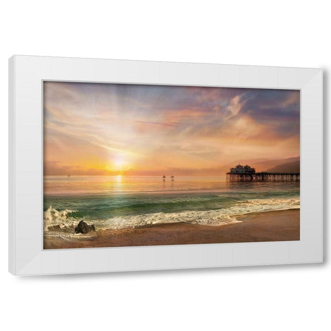A Days Sail White Modern Wood Framed Art Print by Calascibetta, Mike