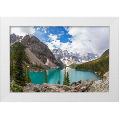 Banff Valley of the Ten Peaks White Modern Wood Framed Art Print by Delimont, Danita