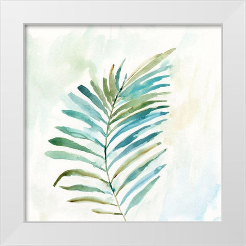 Tropical Leaf I White Modern Wood Framed Art Print by Nan