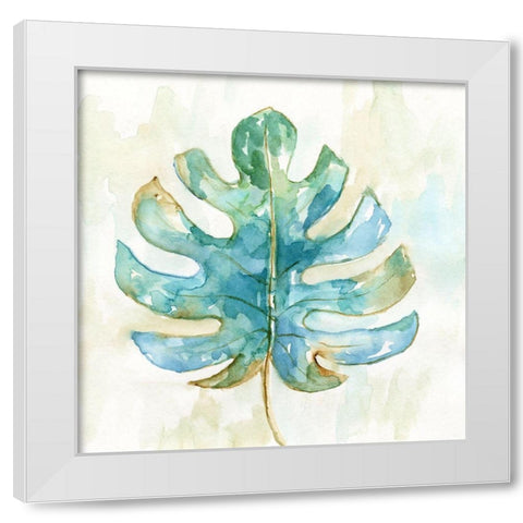 Tropical Leaf II White Modern Wood Framed Art Print by Nan