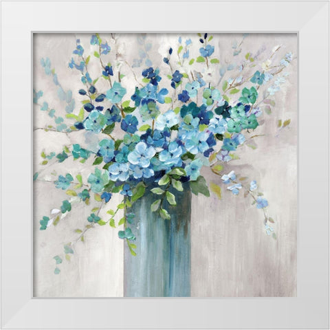 Sea Isle Wildflowers White Modern Wood Framed Art Print by Nan