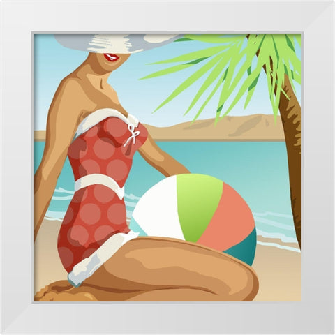 Beach Beauty I White Modern Wood Framed Art Print by Robinson, Carol