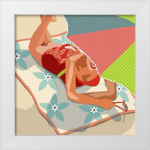 Beach Beauty II White Modern Wood Framed Art Print by Robinson, Carol