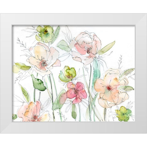 Garden Dance White Modern Wood Framed Art Print by Robinson, Carol
