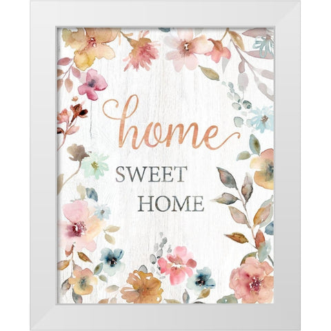 Home Sweet Home White Modern Wood Framed Art Print by Robinson, Carol