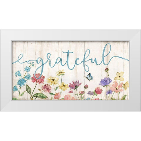 Grateful Wildflowers White Modern Wood Framed Art Print by Nan