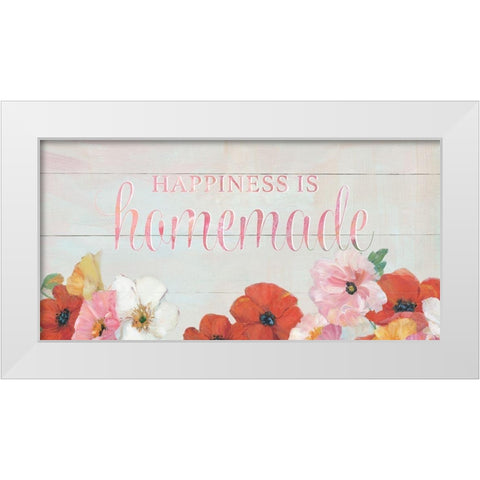 Happiness is White Modern Wood Framed Art Print by Swatland, Sally