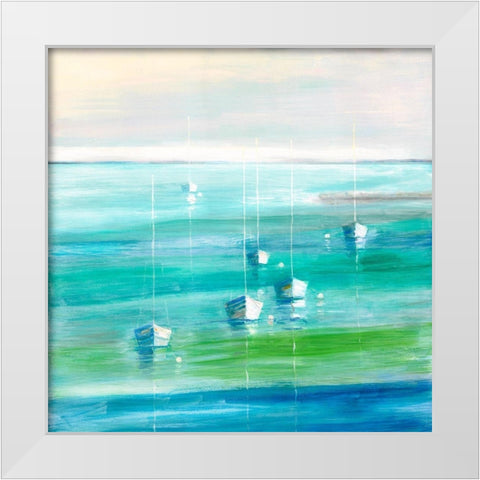 Marina Del Rey White Modern Wood Framed Art Print by Swatland, Sally