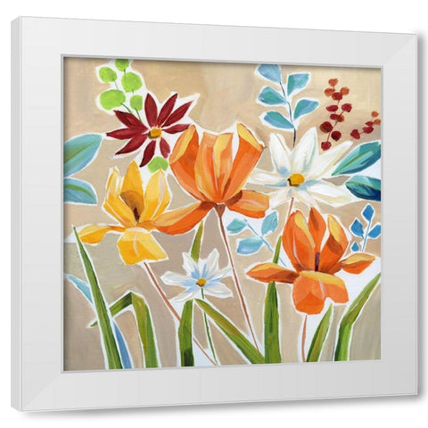 Modern Garden III White Modern Wood Framed Art Print by Nan