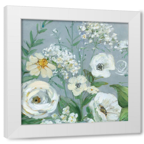 Painterly Garden I White Modern Wood Framed Art Print by Swatland, Sally