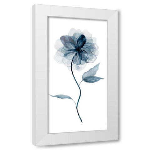 Indigo Floral I White Modern Wood Framed Art Print by Robinson, Carol