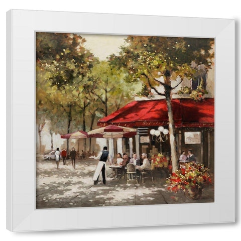 Paris Al Fresco White Modern Wood Framed Art Print by Orme, E. Anthony