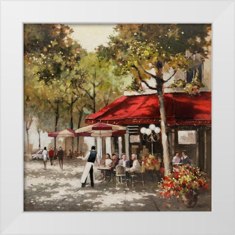 Paris Al Fresco White Modern Wood Framed Art Print by Orme, E. Anthony