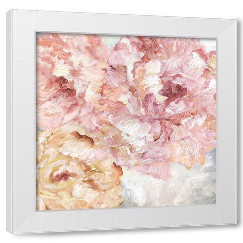 Contemporary Peonies I White Modern Wood Framed Art Print by Nan