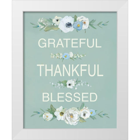 Grateful White Modern Wood Framed Art Print by Swatland, Sally