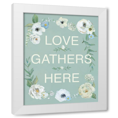 Love Gathers White Modern Wood Framed Art Print by Swatland, Sally