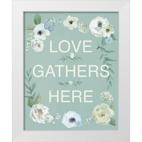 Love Gathers White Modern Wood Framed Art Print by Swatland, Sally