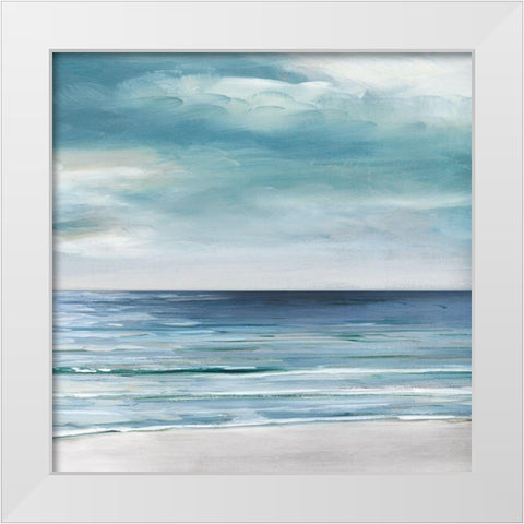 Blue Silver Shore - Detail II White Modern Wood Framed Art Print by Swatland, Sally