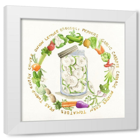 Canning Season White Modern Wood Framed Art Print by Halm, Carol