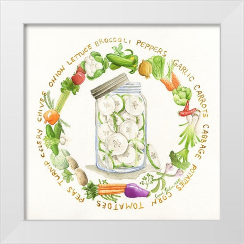 Canning Season White Modern Wood Framed Art Print by Halm, Carol
