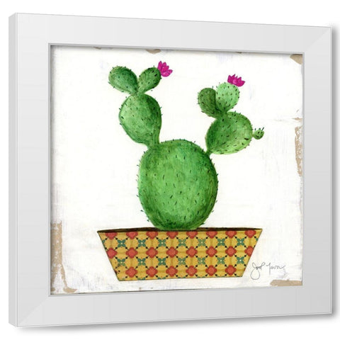 Boho Cacti I White Modern Wood Framed Art Print by Tava Studios