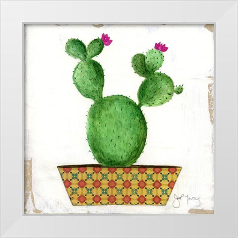 Boho Cacti I White Modern Wood Framed Art Print by Tava Studios