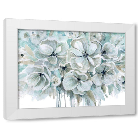 Teal Harmony I White Modern Wood Framed Art Print by Robinson, Carol