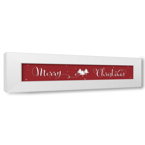 Merry Christmas White Modern Wood Framed Art Print by CAD Designs