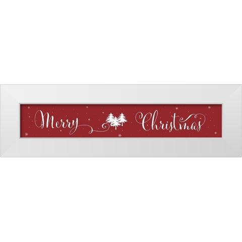 Merry Christmas White Modern Wood Framed Art Print by CAD Designs