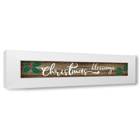 Christmas Blessings White Modern Wood Framed Art Print by CAD Designs