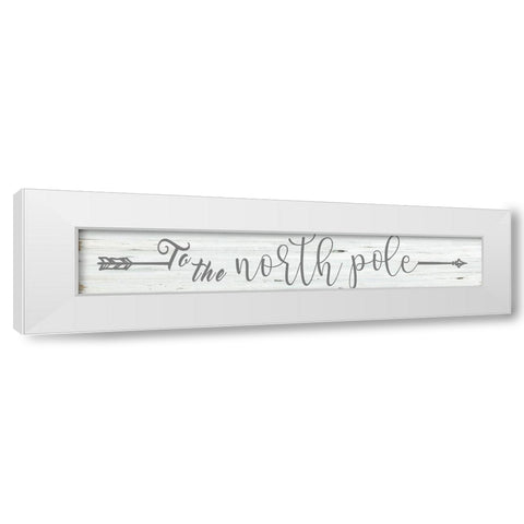 To The North Pole White Modern Wood Framed Art Print by CAD Designs