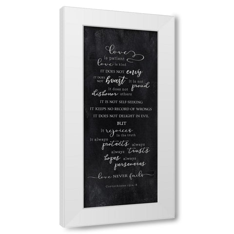 Love Is White Modern Wood Framed Art Print by Carpentieri, Natalie