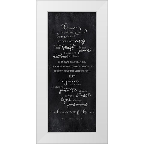 Love Is White Modern Wood Framed Art Print by Carpentieri, Natalie