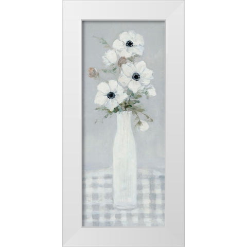 Gingham Anemone II White Modern Wood Framed Art Print by Swatland, Sally