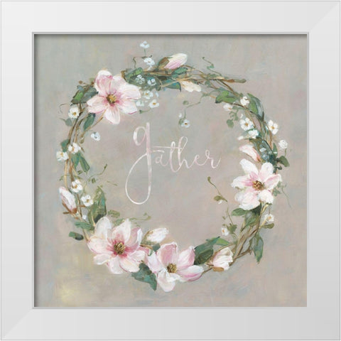 Gather White Modern Wood Framed Art Print by Swatland, Sally