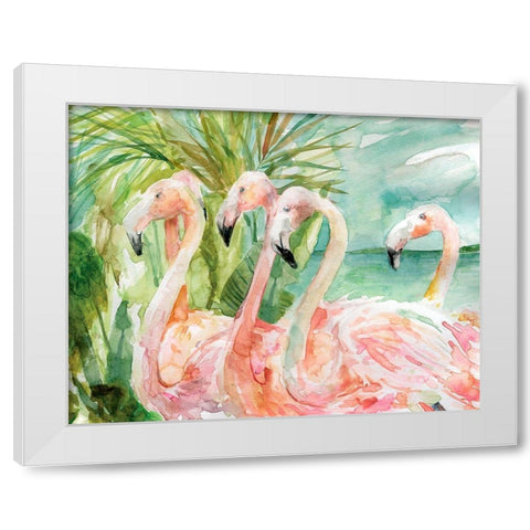 Pink Ladies White Modern Wood Framed Art Print by Robinson, Carol