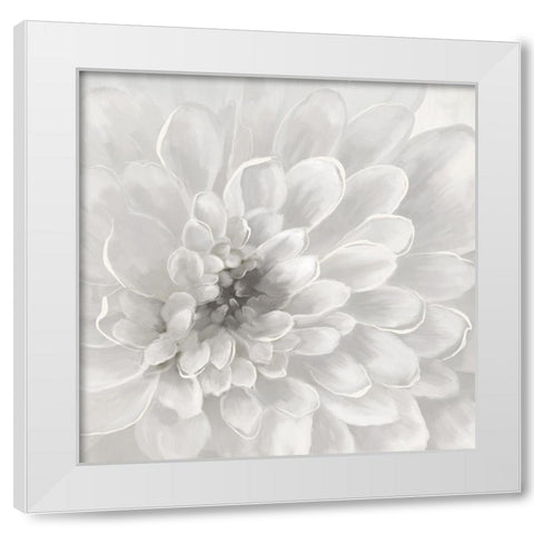 Dahlia White Modern Wood Framed Art Print by Nan