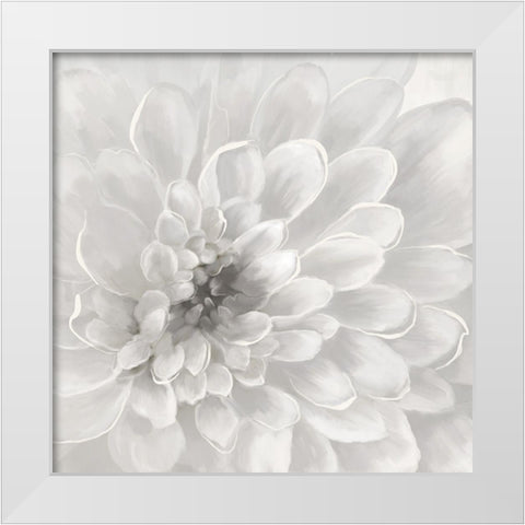 Dahlia White Modern Wood Framed Art Print by Nan