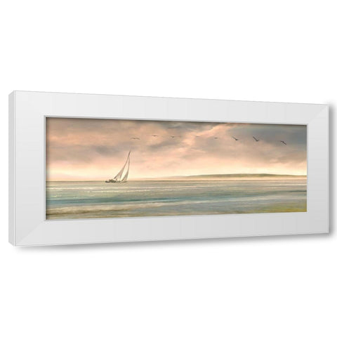 Setting Sail White Modern Wood Framed Art Print by Calascibetta, Mike