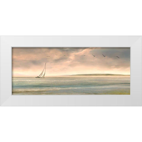 Setting Sail White Modern Wood Framed Art Print by Calascibetta, Mike