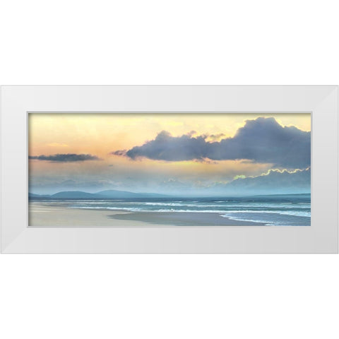 Blue Horizon White Modern Wood Framed Art Print by Calascibetta, Mike