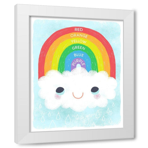 Rainbow Colors White Modern Wood Framed Art Print by Doyle, Lizzy