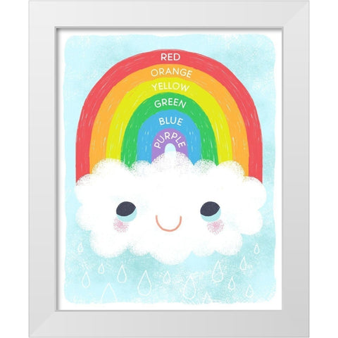 Rainbow Colors White Modern Wood Framed Art Print by Doyle, Lizzy